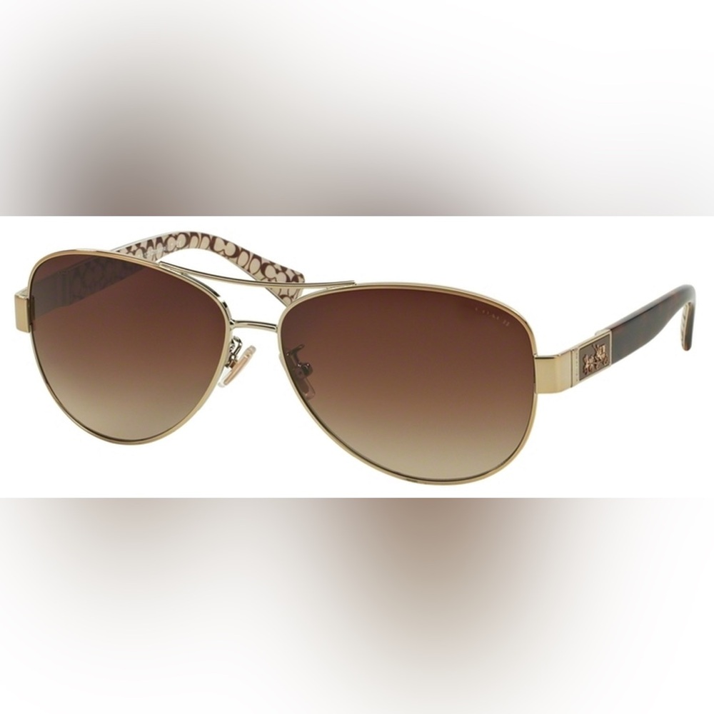Women’s Coach Christina HC7047 Gold and Brown Aviator Sunglasses